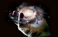 Hand inside of cosmic nebula
