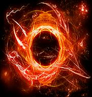 Orange fire light swirling vortex