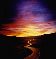 Spiritual pathway into the sunset